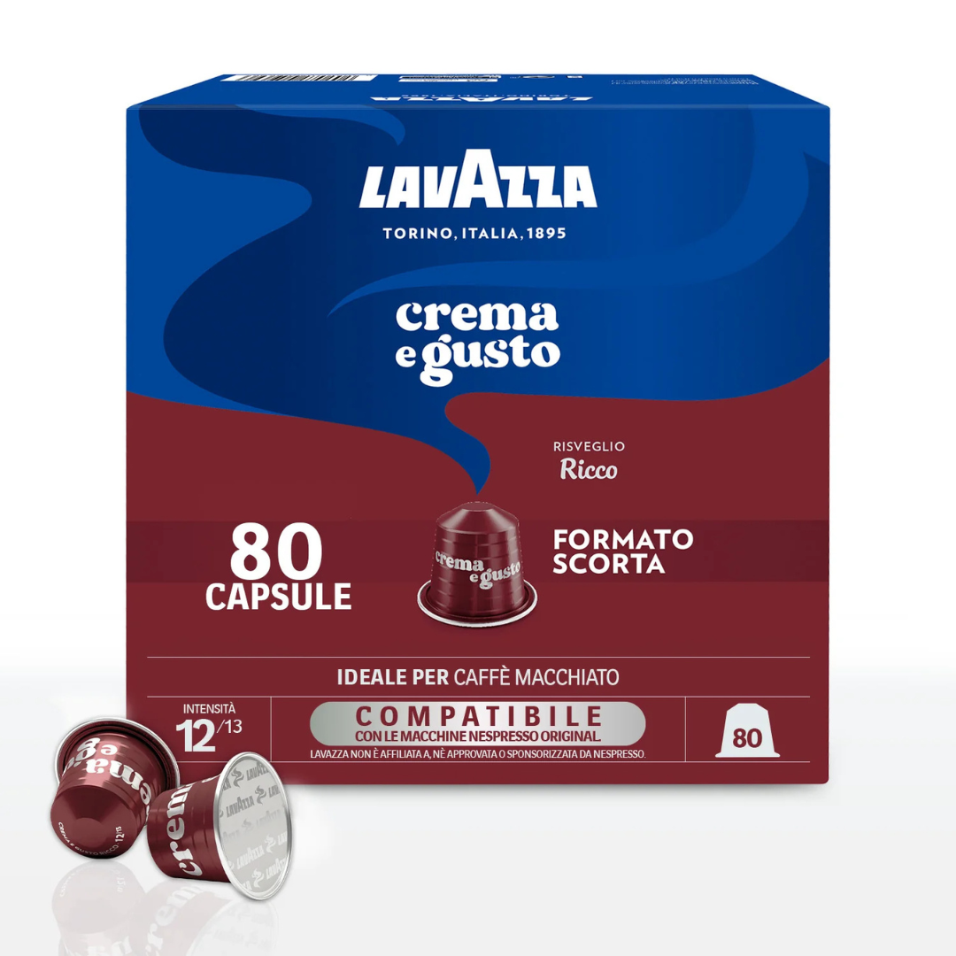80 Capsule Caffè Lavazza in Alluminio Compatibili con Macchine Nespresso