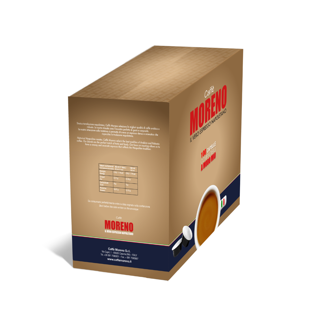 100 Capsule Caffè Moreno Compatibili con Macchine Lavazza A Modo Mio