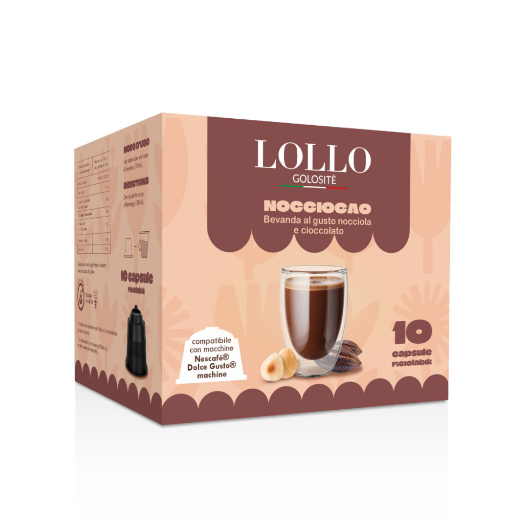 10 Capsule Solubili Lollo Caffè Compatibili con Macchine Dolce Gusto