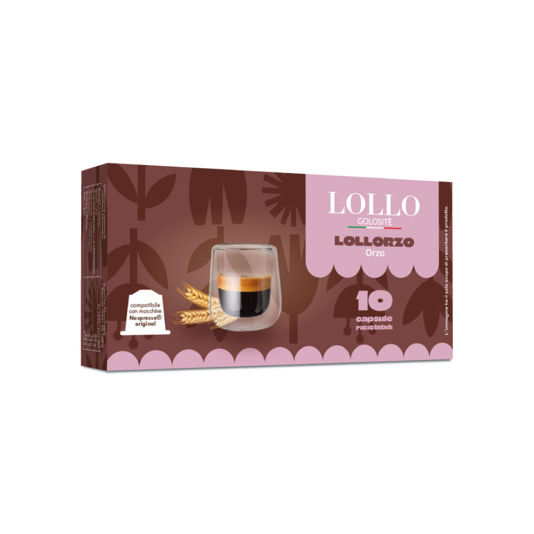 10 Capsule Solubili Lollo Caffè Compatibili con Macchine Nespresso