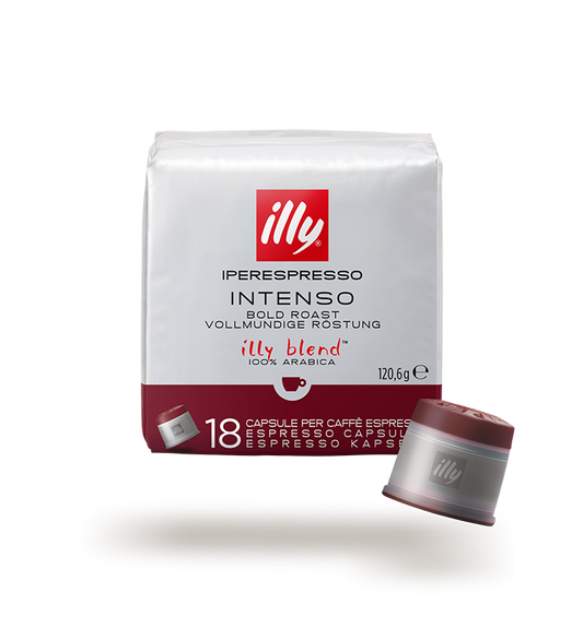 A box of Illy Iperespresso coffee capsules