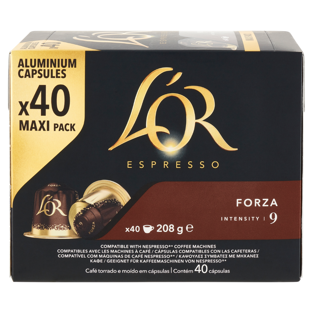 40 Capsule Alluminio L'Or Espresso Compatibili con Macchine Nespresso