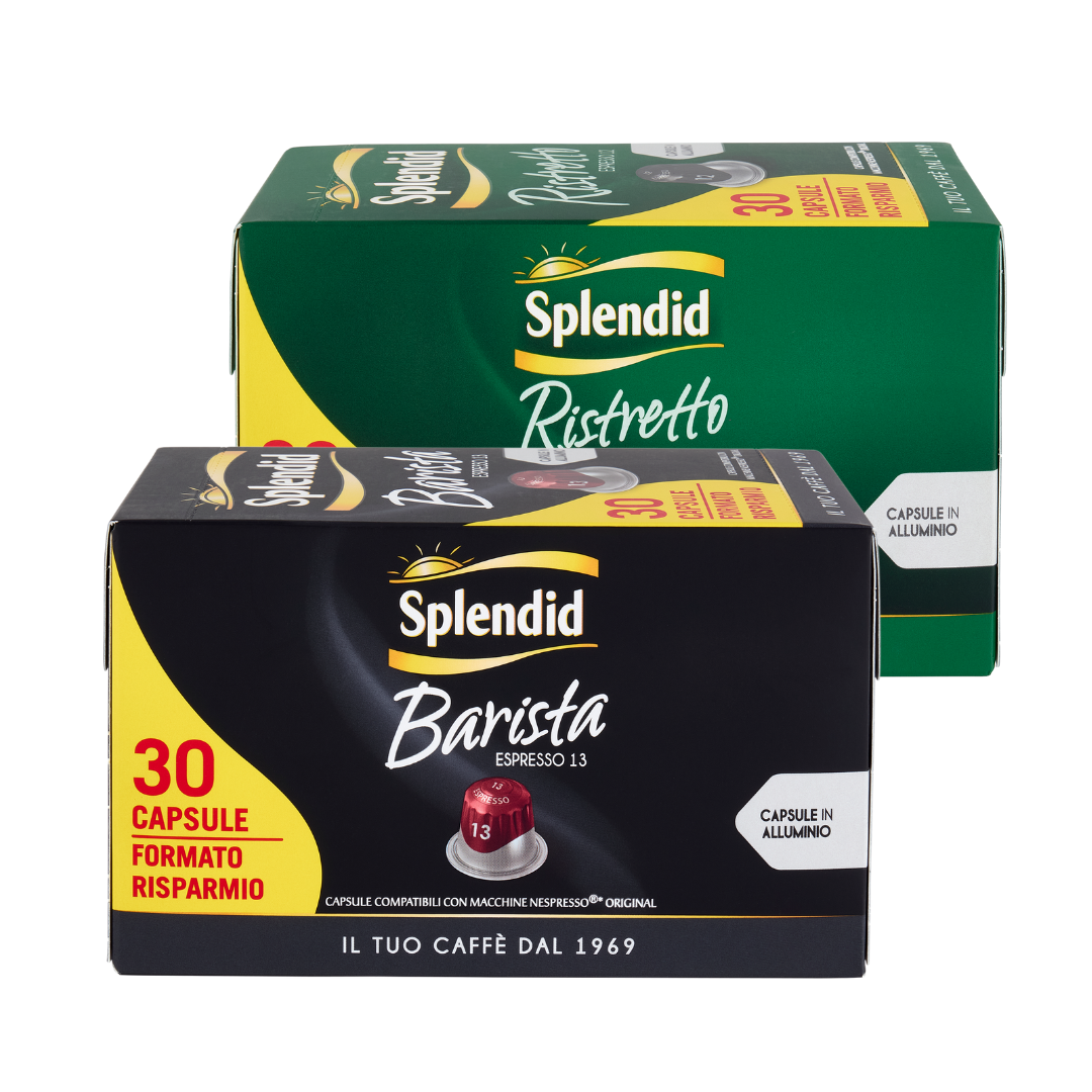 30 Capsule Alluminio Splendid Compatibili con Macchine Nespresso