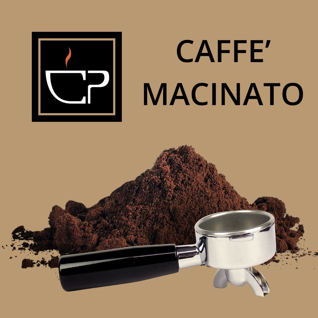 a pile of coffee powder next to a coffee grinder