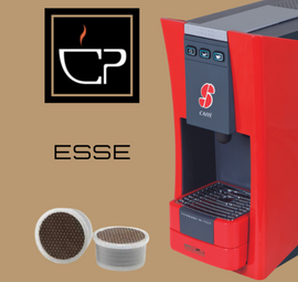 a coffee machine with a cup of coffee next to it