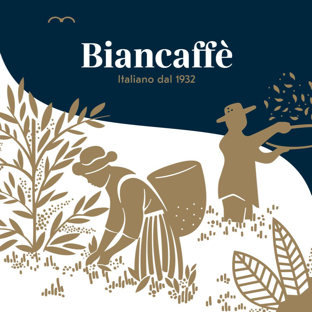 a logo for a coffee roaster called biancaffè