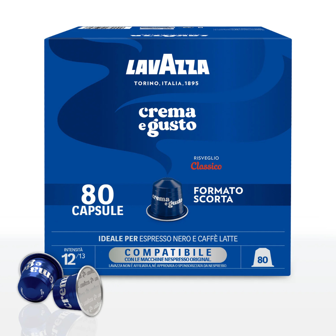 80 Capsule Caffè Lavazza in Alluminio Compatibili con Macchine Nespresso