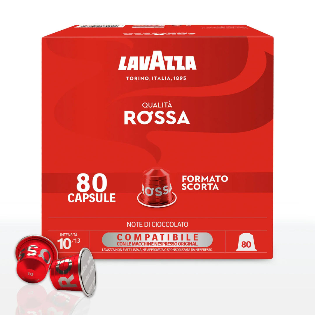 80 Capsule Caffè Lavazza in Alluminio Compatibili con Macchine Nespresso