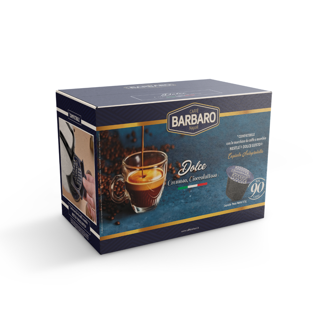 90 Capsule Caffè Barbaro Compatibili con Macchine Dolce Gusto