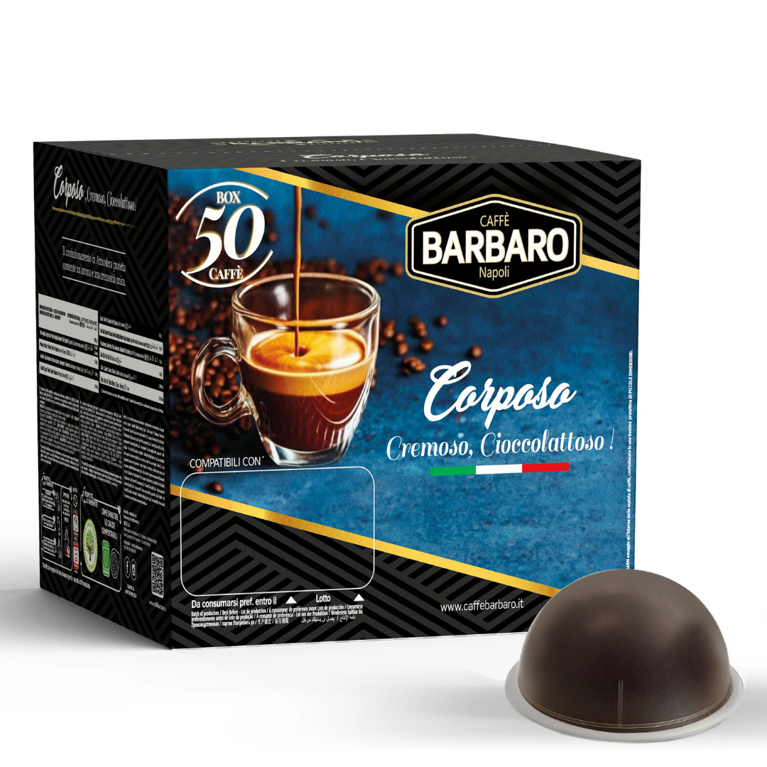 50 Capsule Ricarica Caffè Barbaro Compatibili con Macchine Nespresso Vertuo