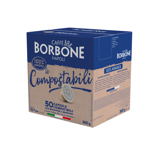 50 Capsule Caffè Compostabili Borbone Don Carlo Compatibili con Macchine Lavazza A Modo Mio