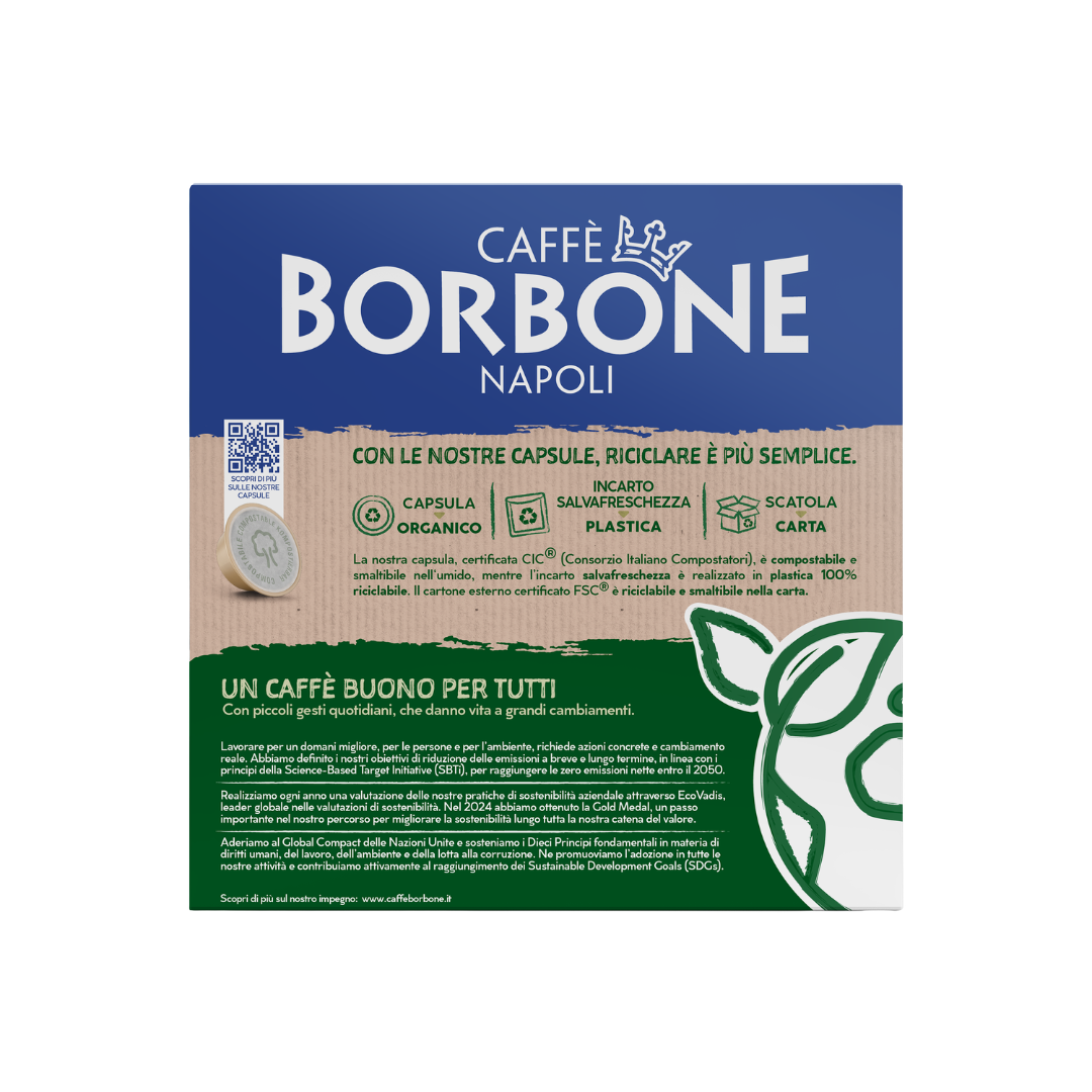 50 Capsule Caffè Compostabili Borbone Don Carlo Compatibili con Macchine Lavazza A Modo Mio