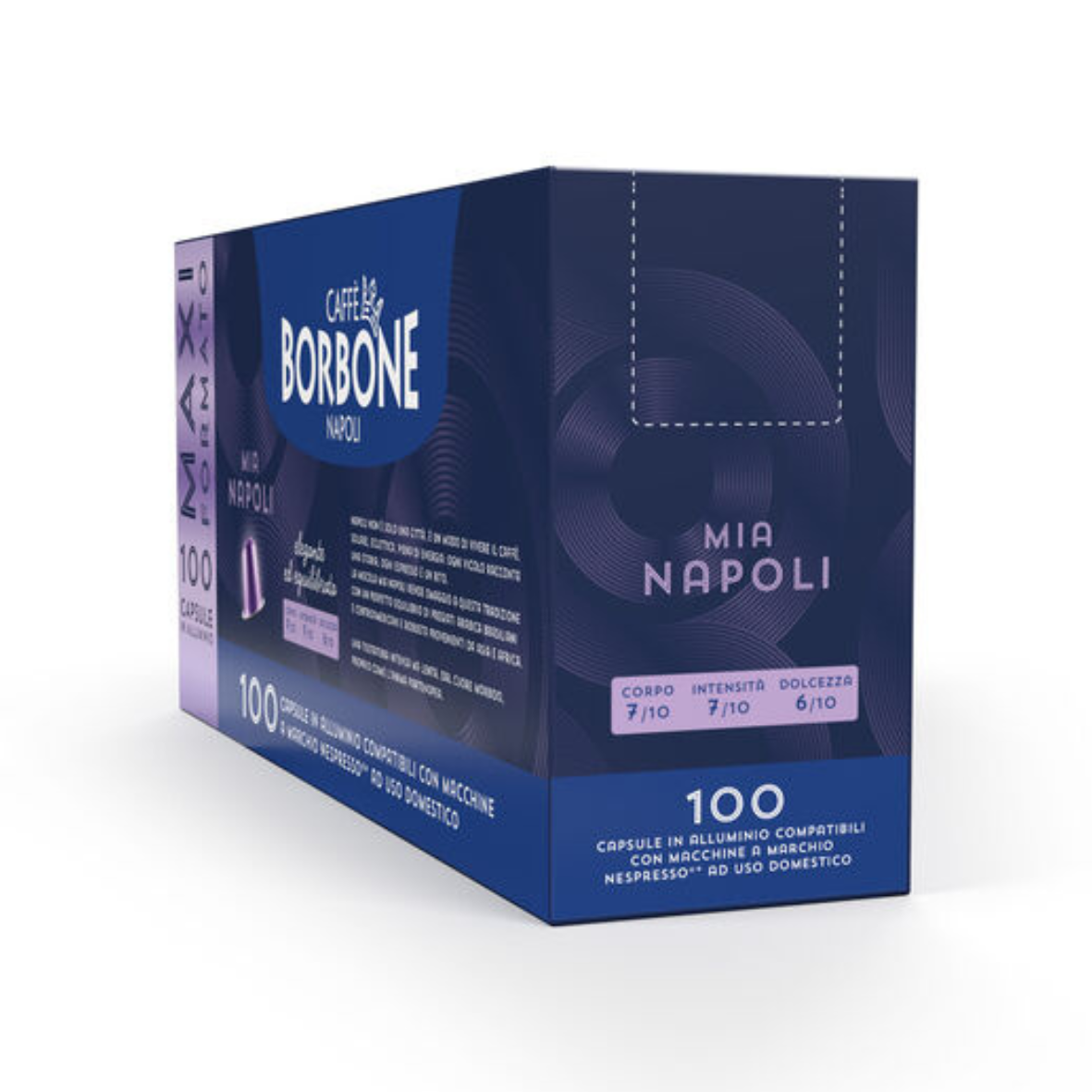 100 Capsule Caffè Borbone in Alluminio Compatibili con Macchine Nespresso (10x10pz)