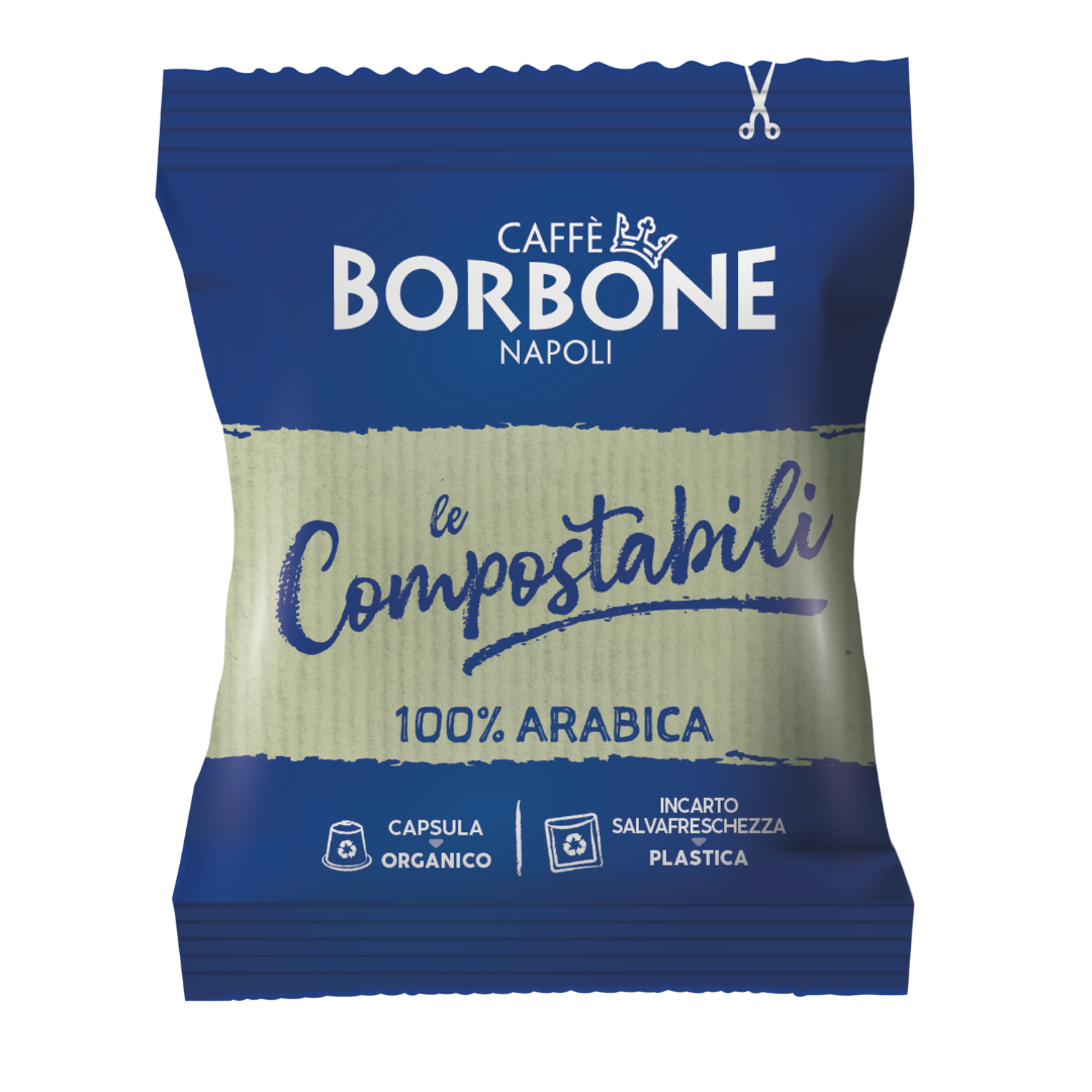 50 Capsule Caffè Compostabili Borbone Respresso Compatibili con Macchine Nespresso