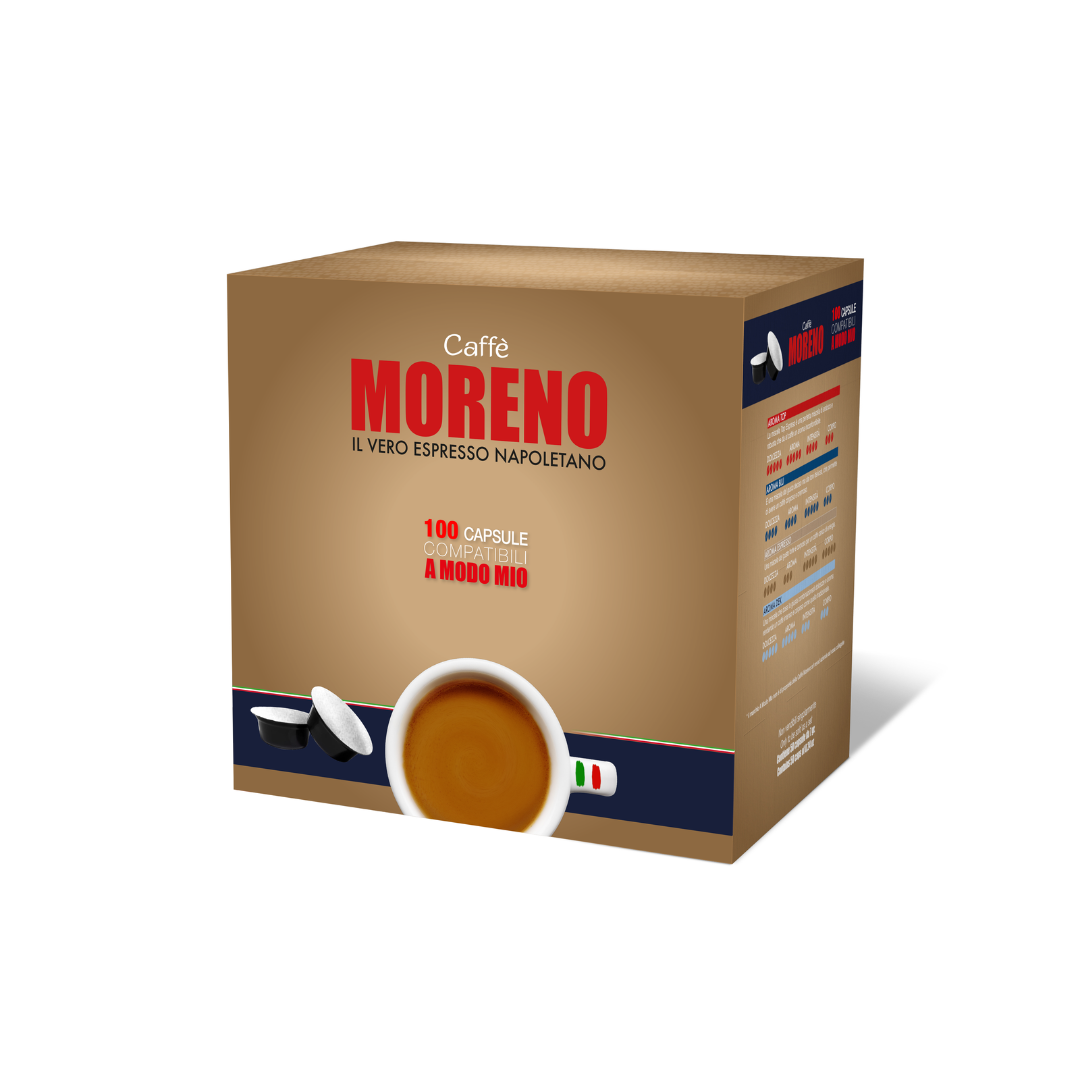 100 Capsule Caffè Moreno Compatibili con Macchine Lavazza A Modo Mio