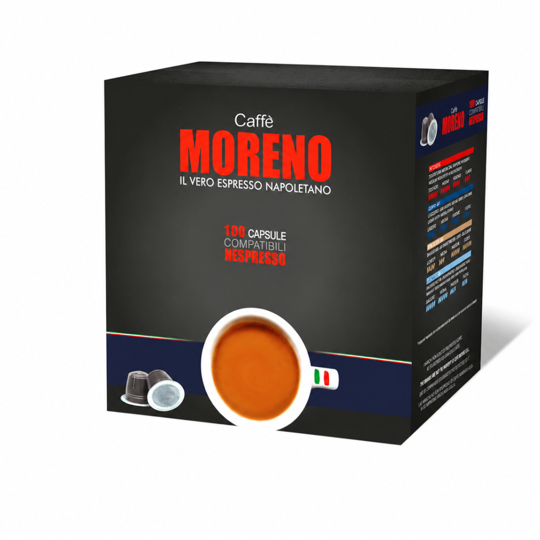100 Capsule Caffè Moreno Compatibili con Macchine Nespresso