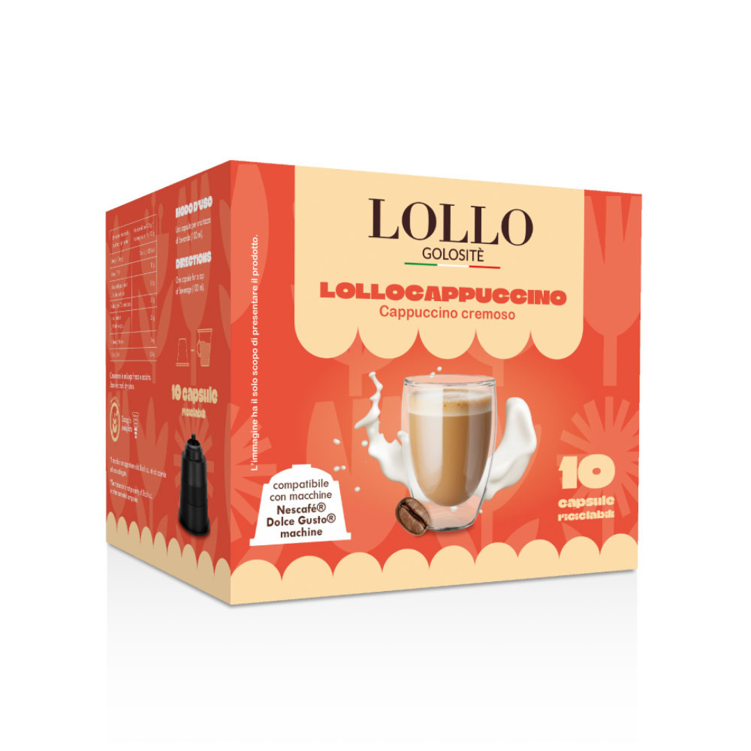 10 Capsule Solubili Lollo Caffè Compatibili con Macchine Dolce Gusto