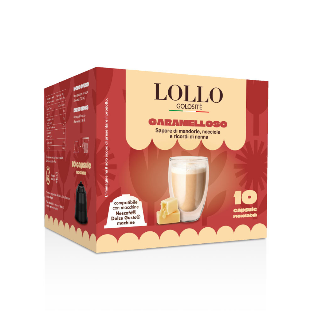 10 Capsule Solubili Lollo Caffè Compatibili con Macchine Dolce Gusto