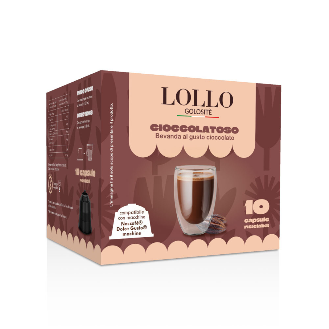 10 Capsule Solubili Lollo Caffè Compatibili con Macchine Dolce Gusto
