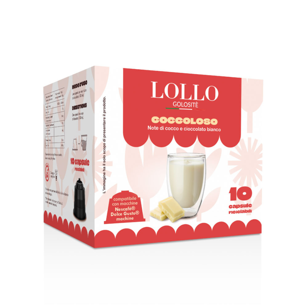10 Capsule Solubili Lollo Caffè Compatibili con Macchine Dolce Gusto