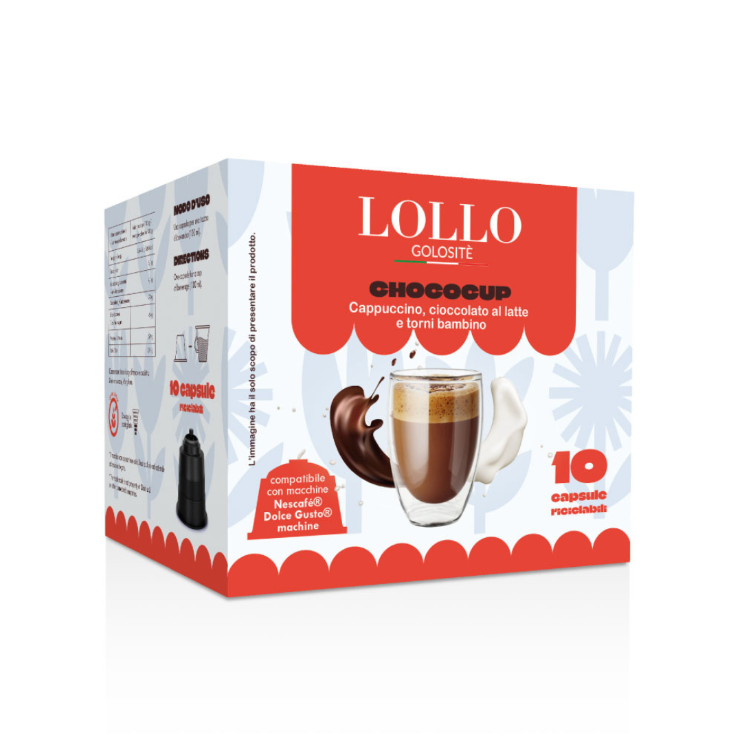 10 Capsule Solubili Lollo Caffè Compatibili con Macchine Dolce Gusto