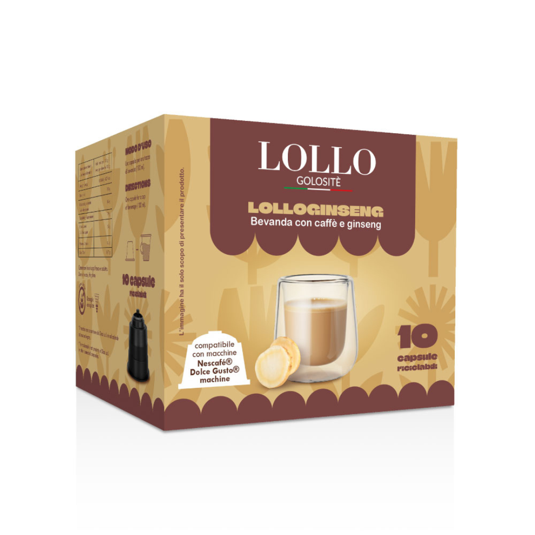 10 Capsule Solubili Lollo Caffè Compatibili con Macchine Dolce Gusto