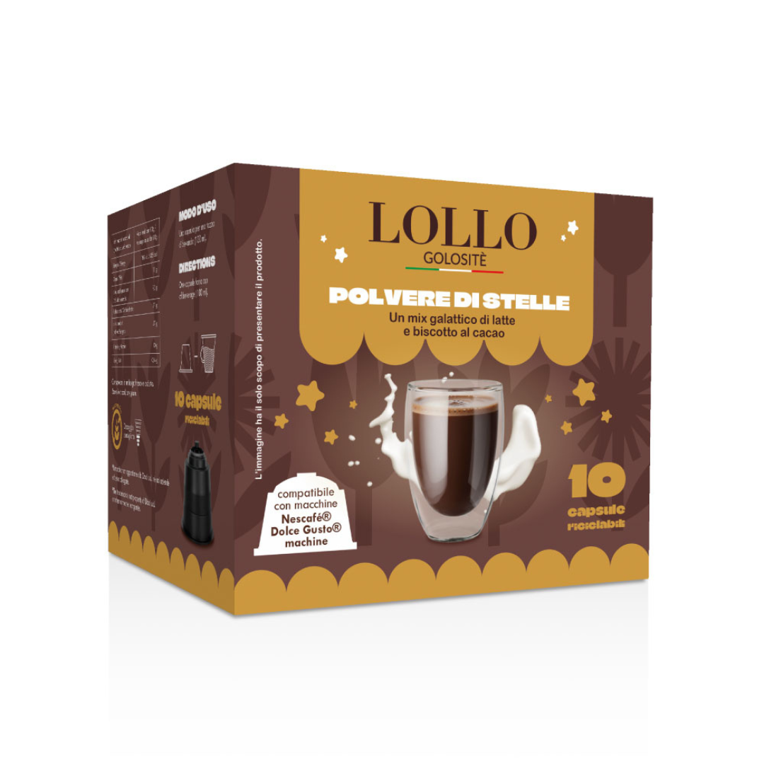 10 Capsule Solubili Lollo Caffè Compatibili con Macchine Dolce Gusto