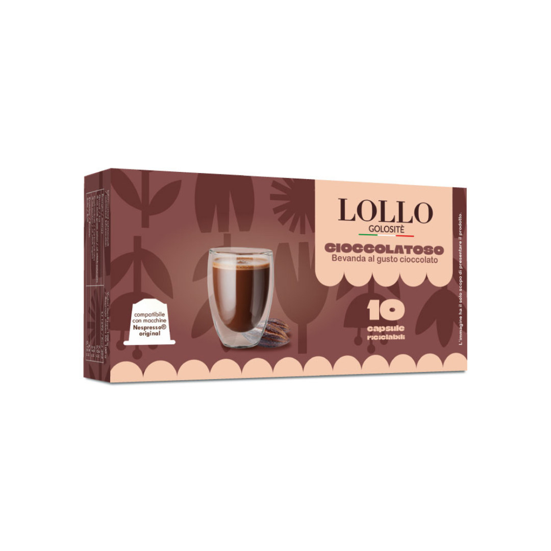 10 Capsule Solubili Lollo Caffè Compatibili con Macchine Nespresso