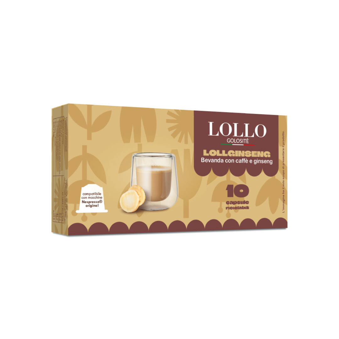 10 Capsule Solubili Lollo Caffè Compatibili con Macchine Nespresso