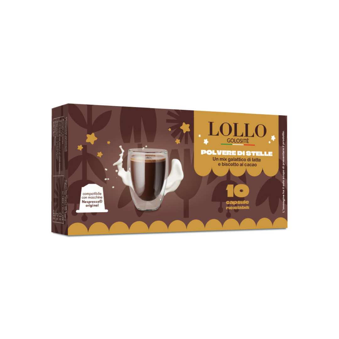 10 Capsule Solubili Lollo Caffè Compatibili con Macchine Nespresso