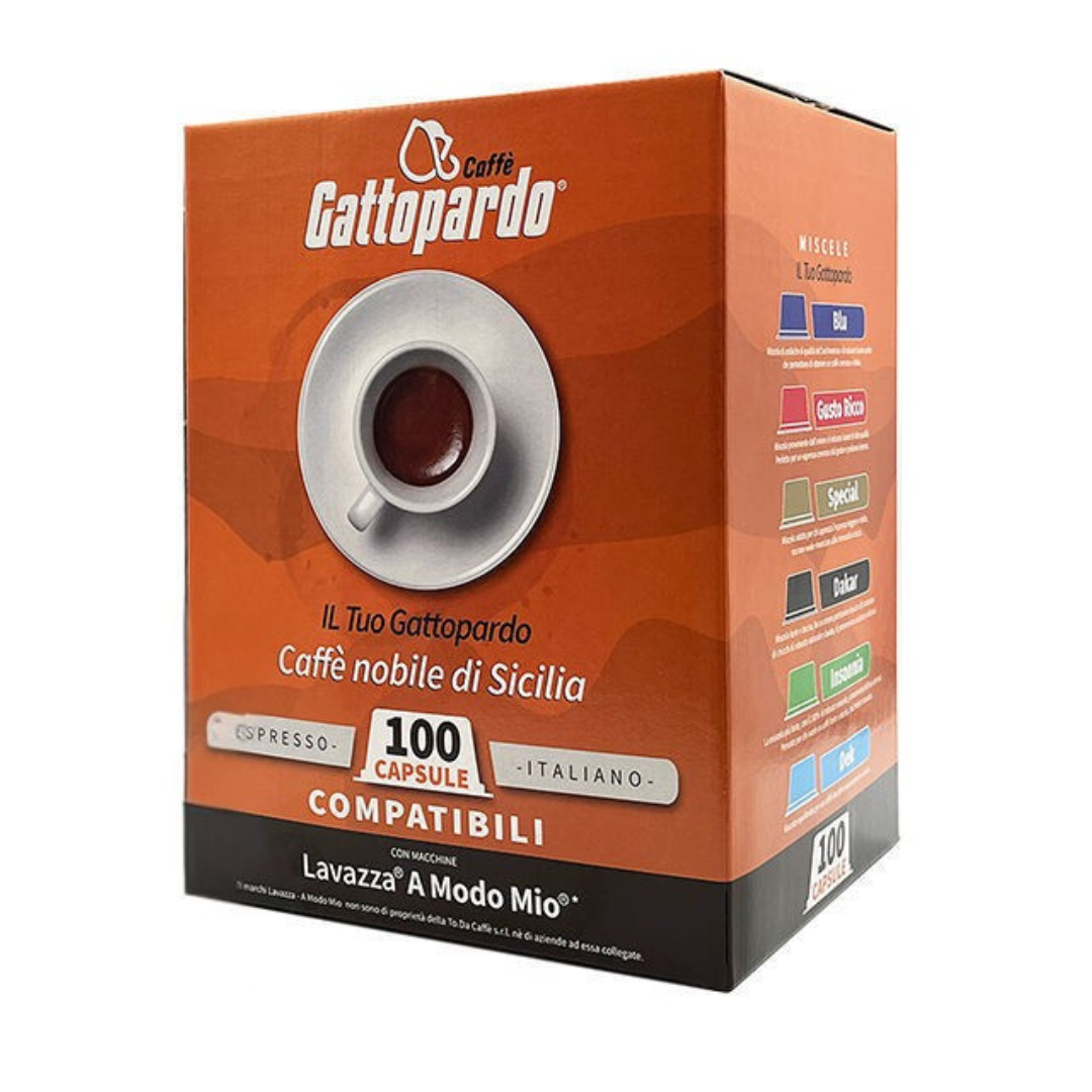 100 Capsule Caffè Gattopardo Compatibili con Macchine Lavazza A Modo Mio