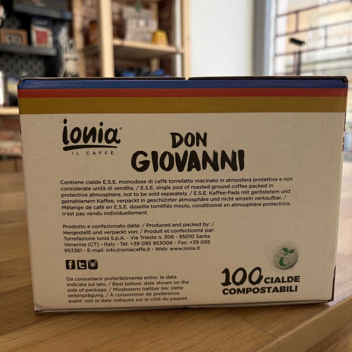 100 Cialde Caffè Ionia Don Giovanni in Carta Filtro ESE 44mm