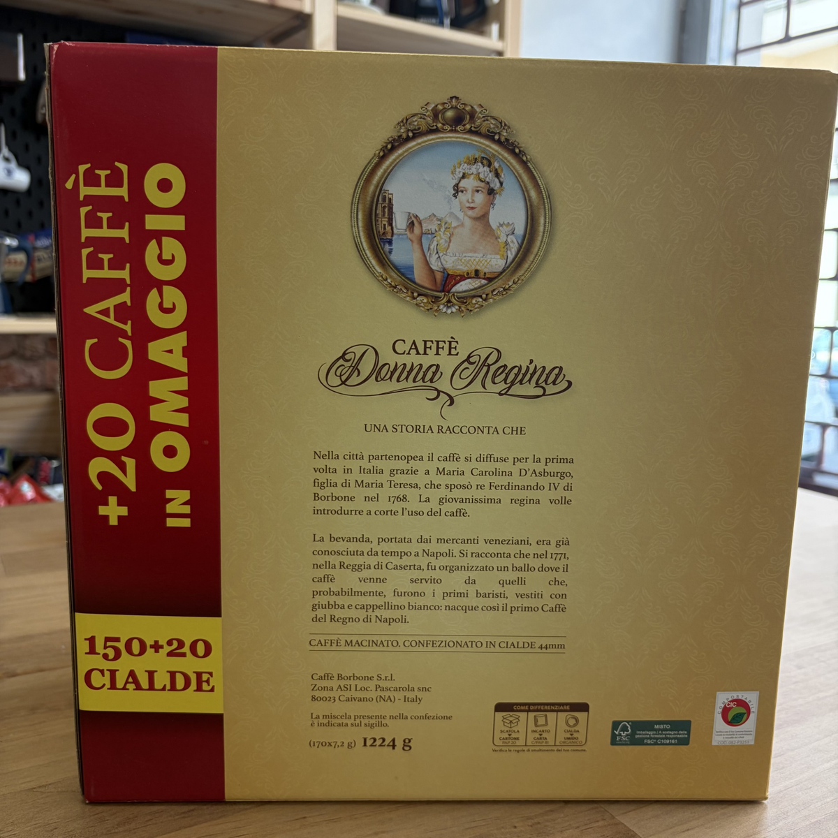170 Cialde Caffè Donna Regina in Carta Filtro ESE 44mm