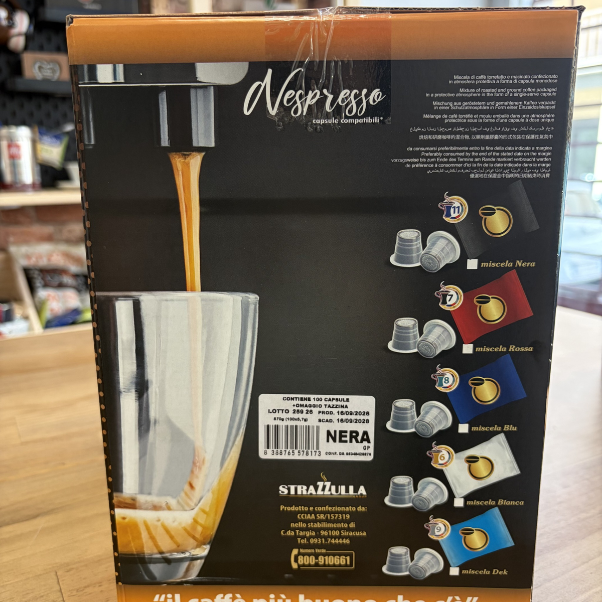 100 Capsule Caffè Strazzulla (CondoRè) Compatibili con Macchine Nespresso