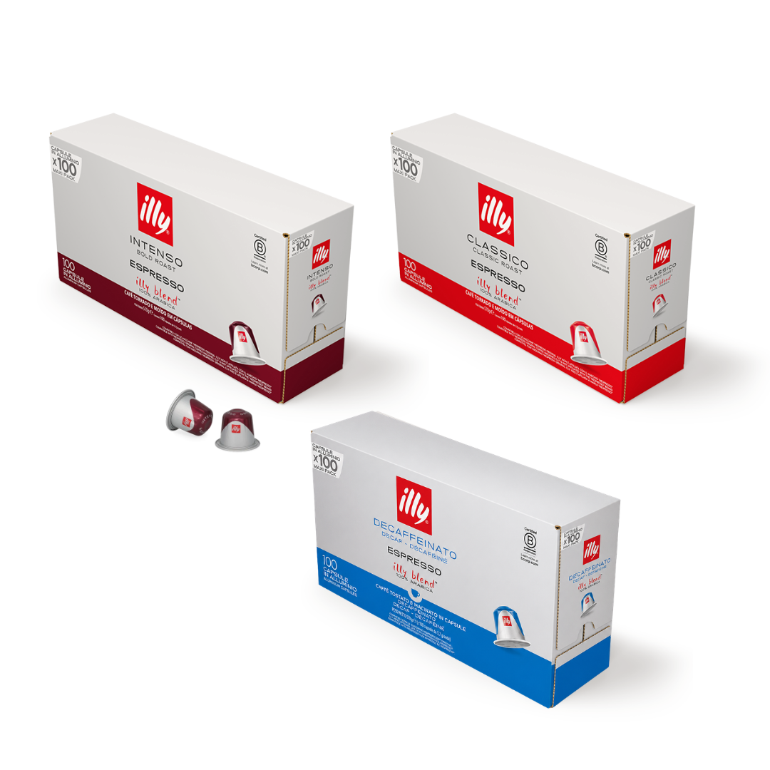 100 Capsule Caffè Illy in Alluminio Compatibili con Macchine Nespresso