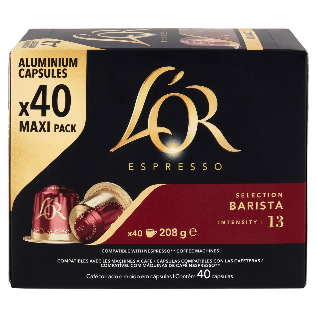 40 Capsule Alluminio L'Or Espresso Compatibili con Macchine Nespresso