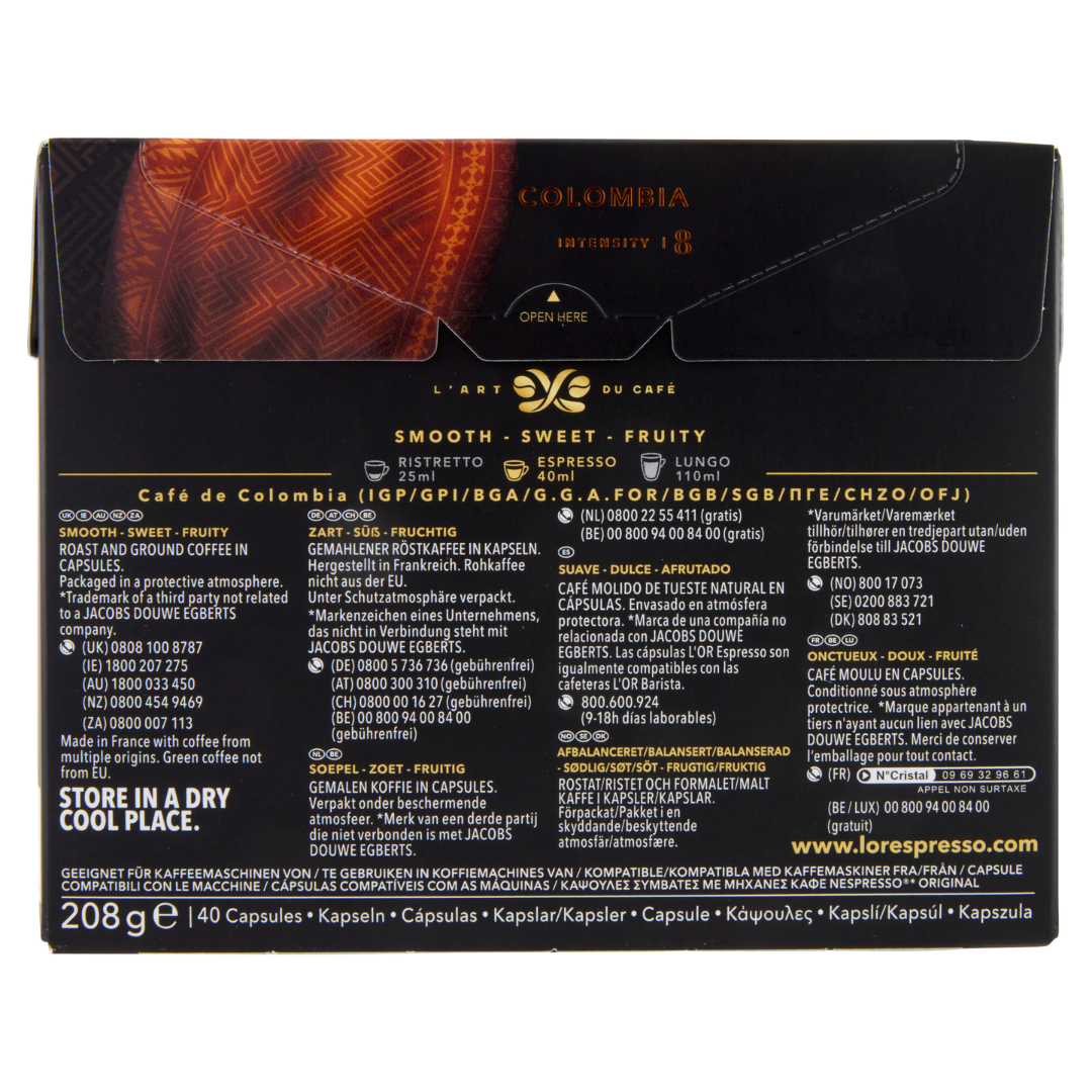 40 Capsule Alluminio L'Or Espresso Compatibili con Macchine Nespresso