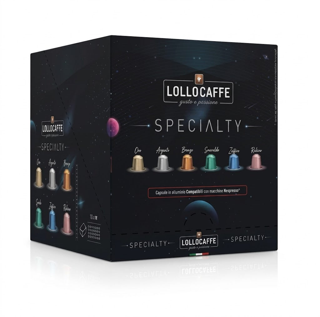 100 Capsule Caffè Lollo in Alluminio Compatibili con Macchine Nespresso (10x10pz)