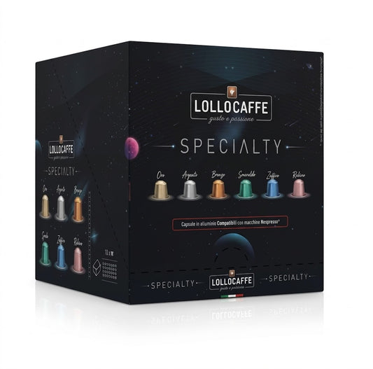 100 Capsule Caffè Lollo in Alluminio Compatibili con Macchine Nespresso (10x10pz)