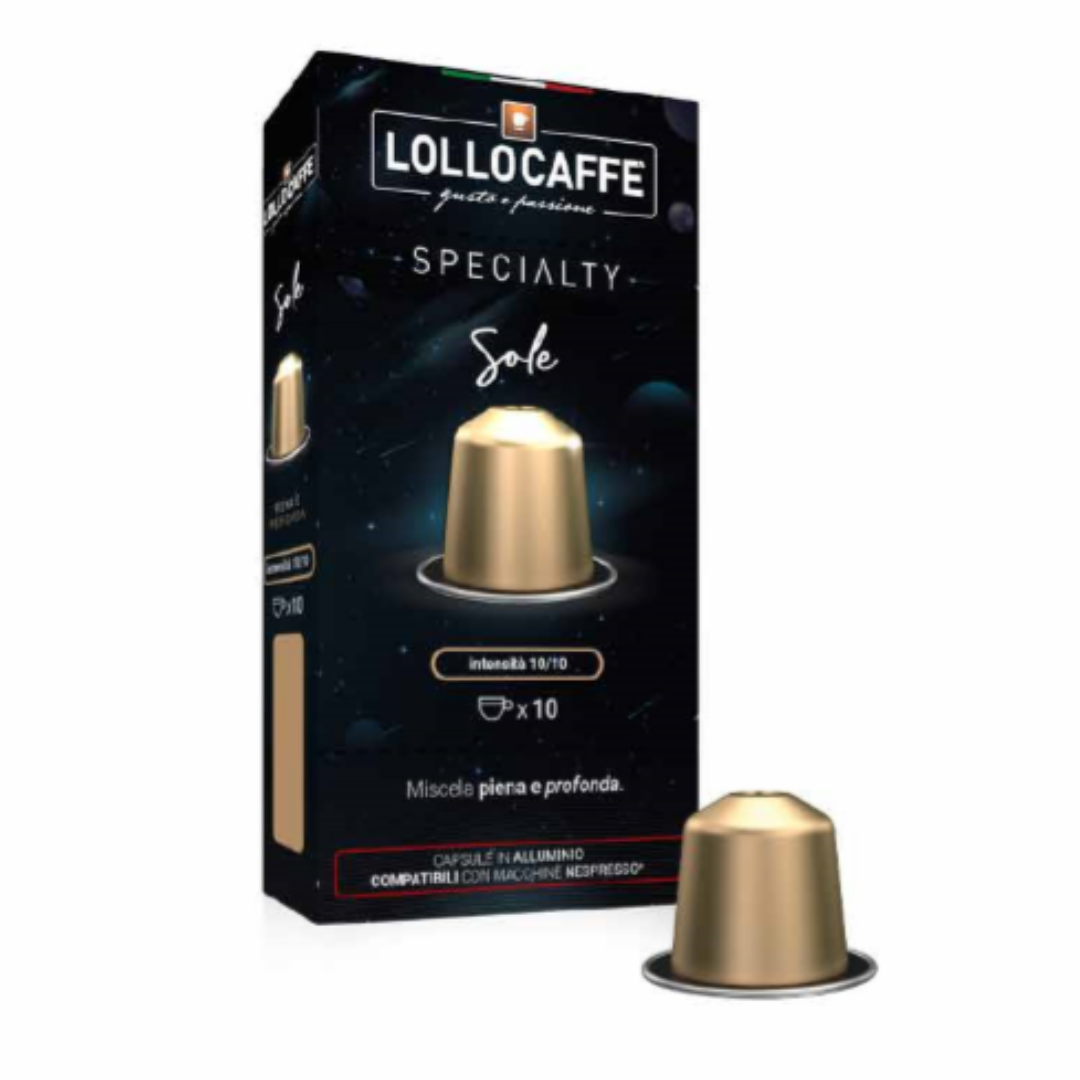 100 Capsule Caffè Lollo in Alluminio Compatibili con Macchine Nespresso (10x10pz)