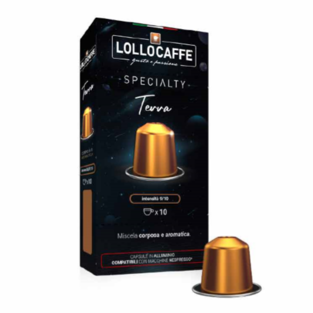100 Capsule Caffè Lollo in Alluminio Compatibili con Macchine Nespresso (10x10pz)