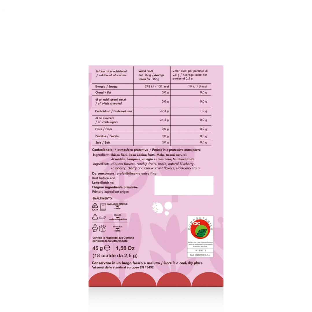 18 Cialde Infusi e Tisane Lollo in Carta Filtro ESE 44mm