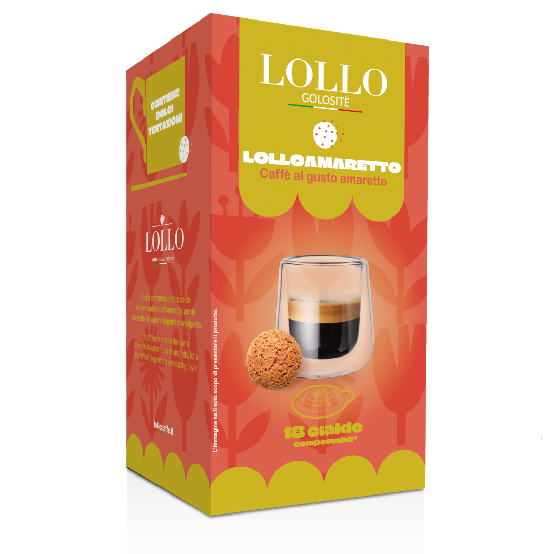 18 Cialde Caffè Aromatizzate Lollo in Carta Filtro ESE 44mm