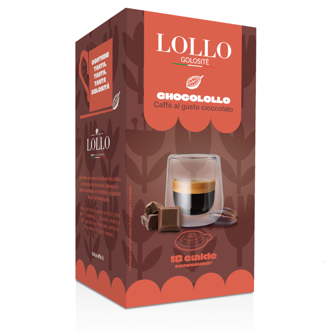 18 Cialde Caffè Aromatizzate Lollo in Carta Filtro ESE 44mm