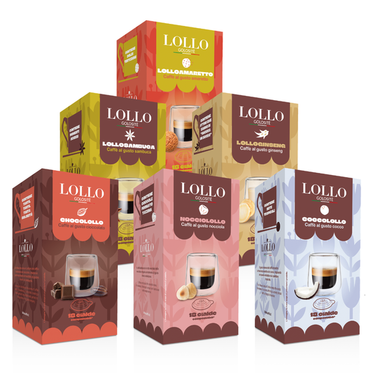 18 Cialde Caffè Aromatizzate Lollo in Carta Filtro ESE 44mm