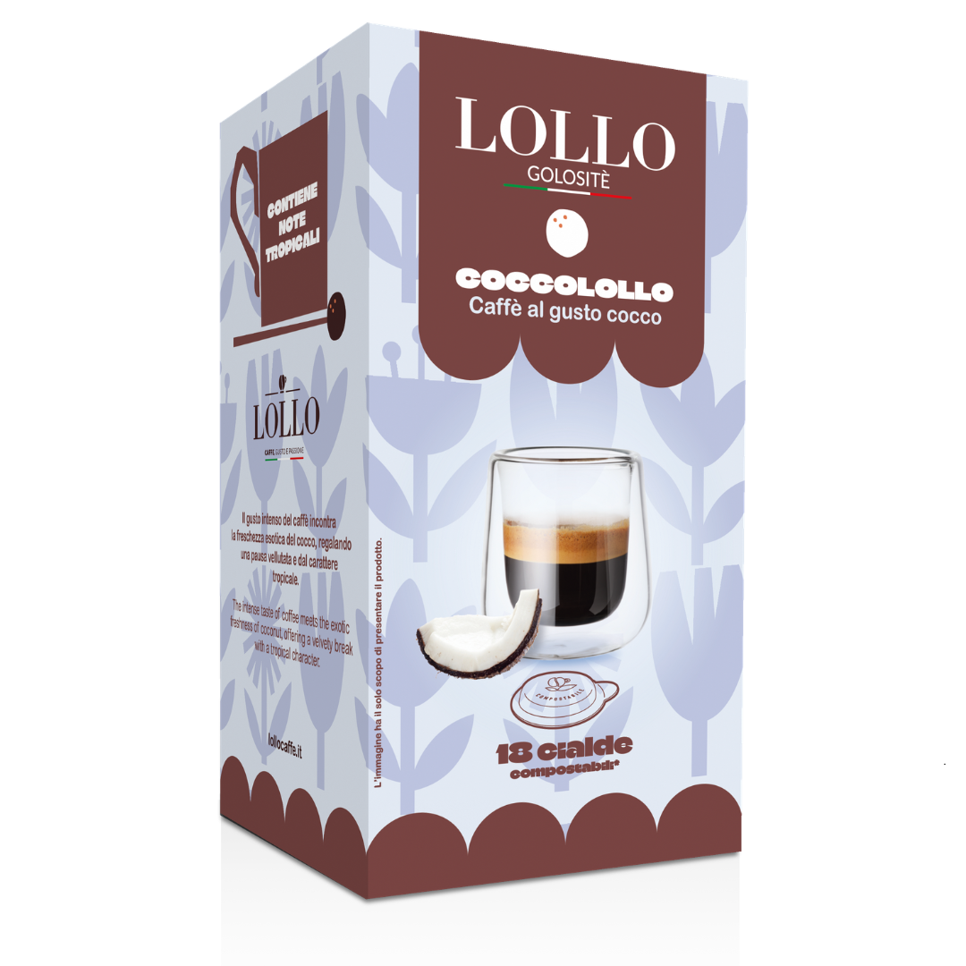 18 Cialde Caffè Aromatizzate Lollo in Carta Filtro ESE 44mm