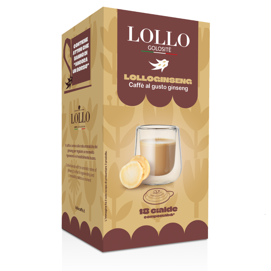 18 Cialde Caffè Aromatizzate Lollo in Carta Filtro ESE 44mm
