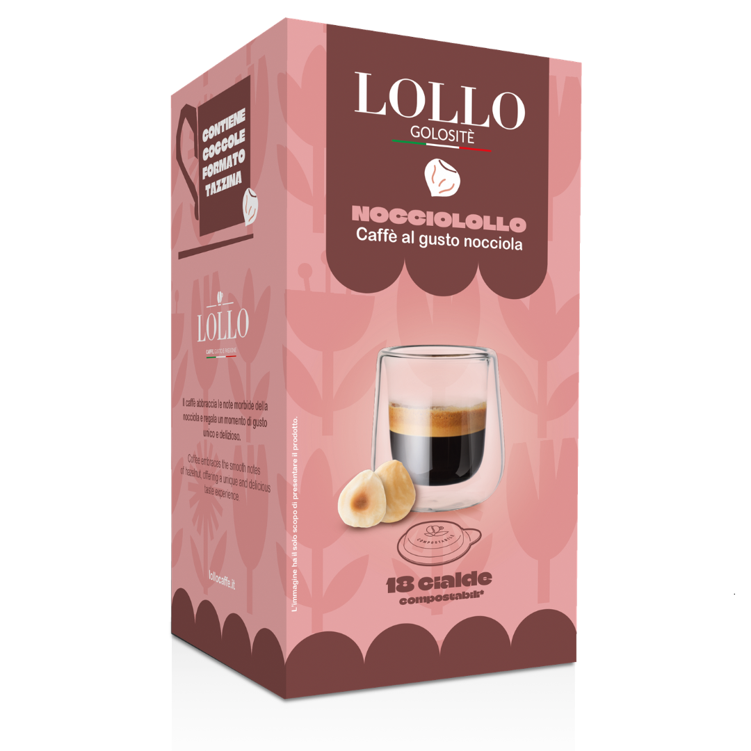 18 Cialde Caffè Aromatizzate Lollo in Carta Filtro ESE 44mm