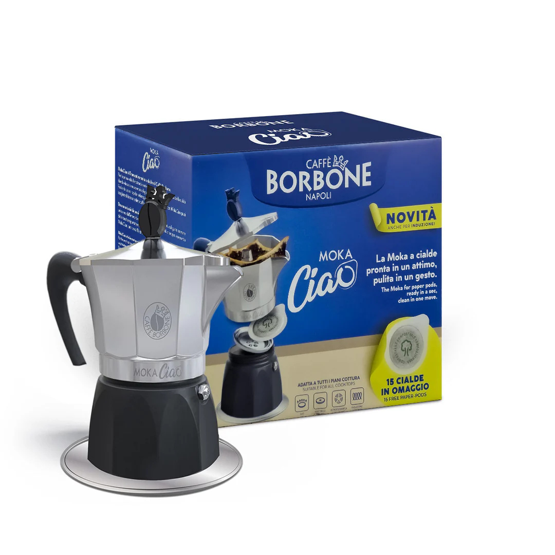 Moka Ciao Caffè Borbone mit Papierpads ESE-Filter 44 mm