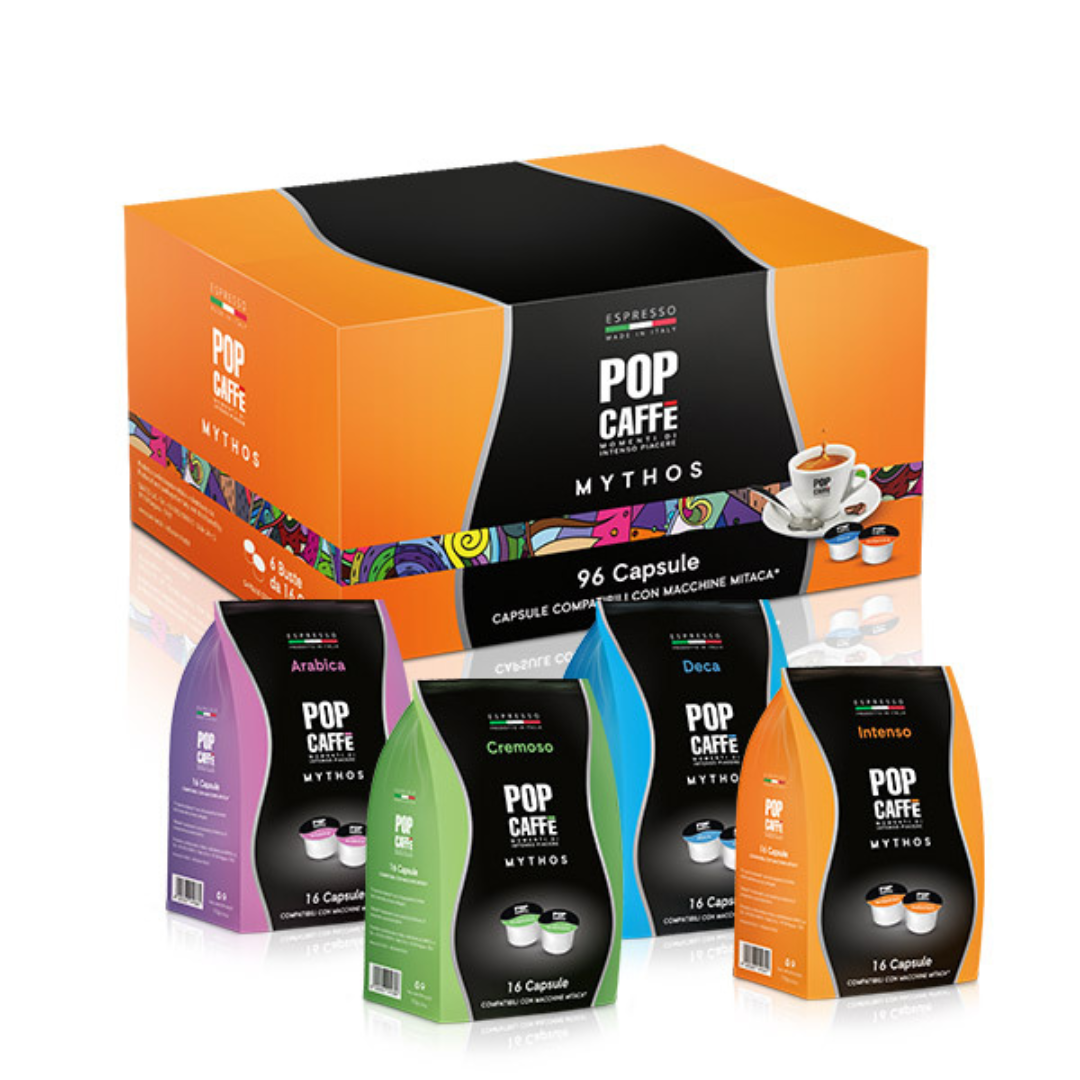 96 Capsule Pop Caffè Mythos Compatibili con Macchine Mitaca